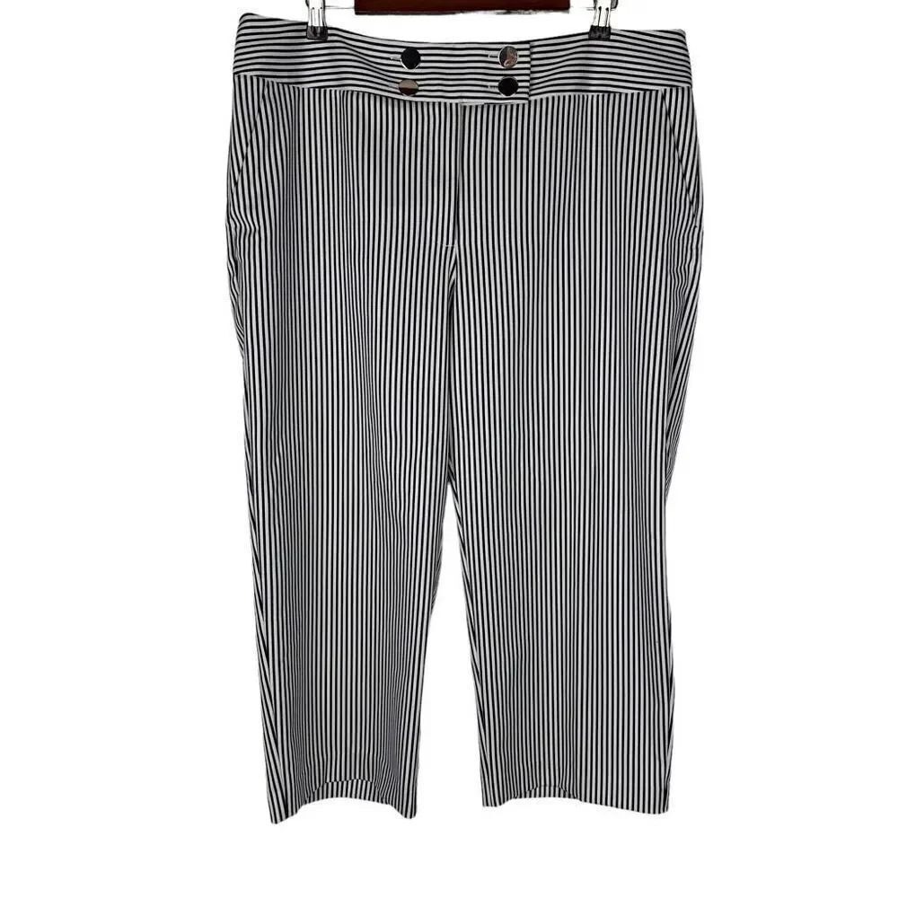 Chico's Sailor Stripe Hardware Crop Pants size 16